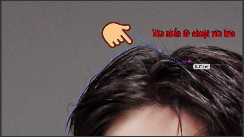 Để tạo ra c&aacute;c đường cong bao quanh, h&atilde;y vừa nhấn chuột vừa k&eacute;o