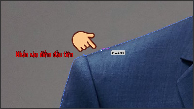 Nhấp v&agrave;o điểm neo đầu ti&ecirc;n một lần nữa để ho&agrave;n tất đường