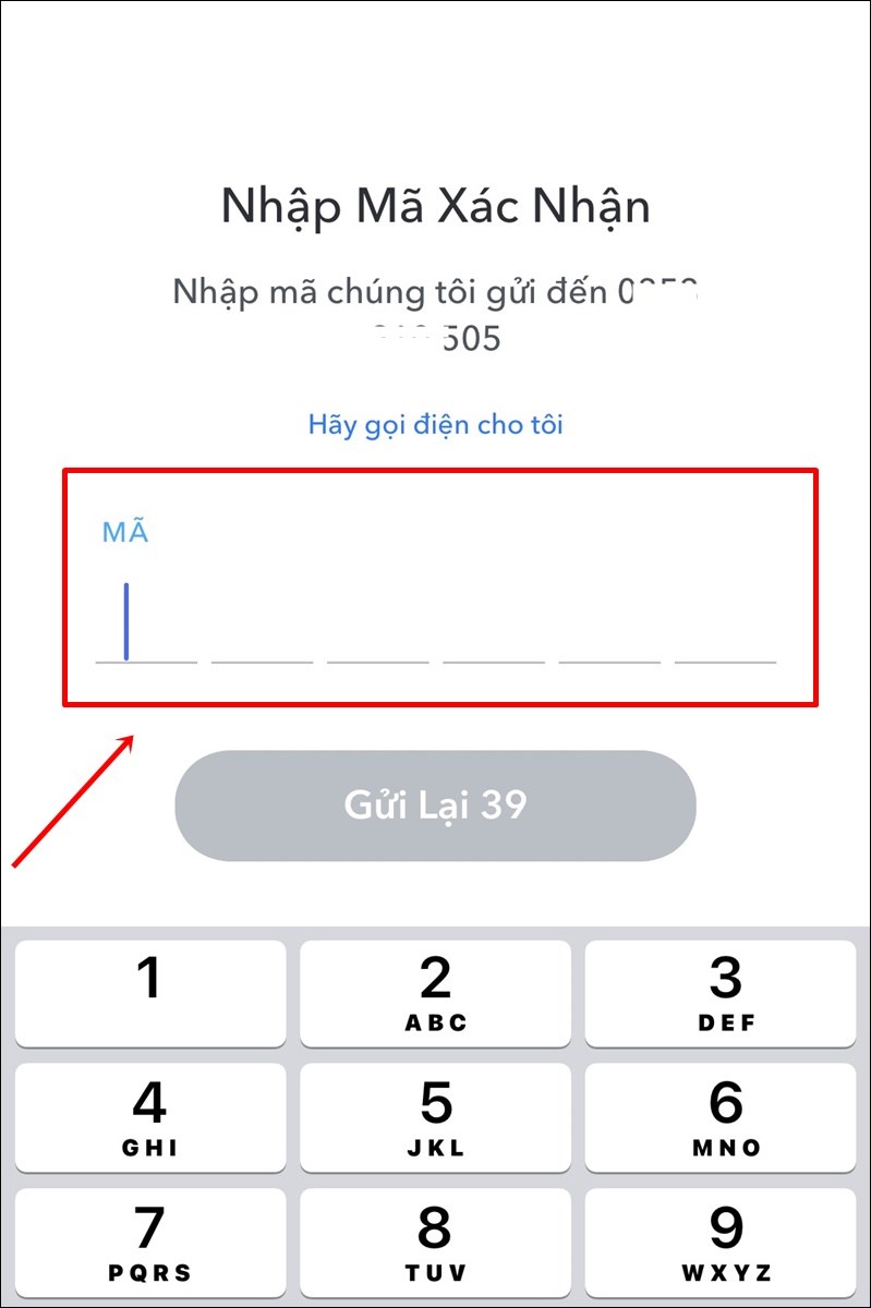 Nhập M&atilde; x&aacute;c nhận được gửi về điện thoại của bạn