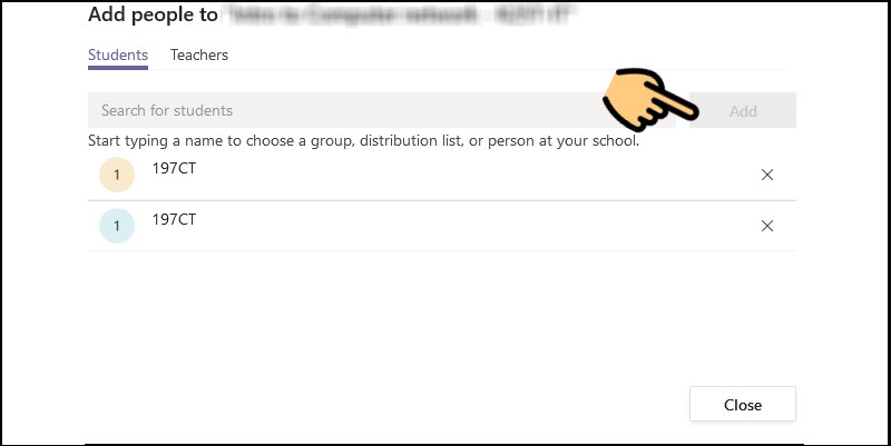 Nhập t&ecirc;n hoặc email của th&agrave;nh vi&ecirc;n muốn th&ecirc;m v&agrave;o, nhấn Add