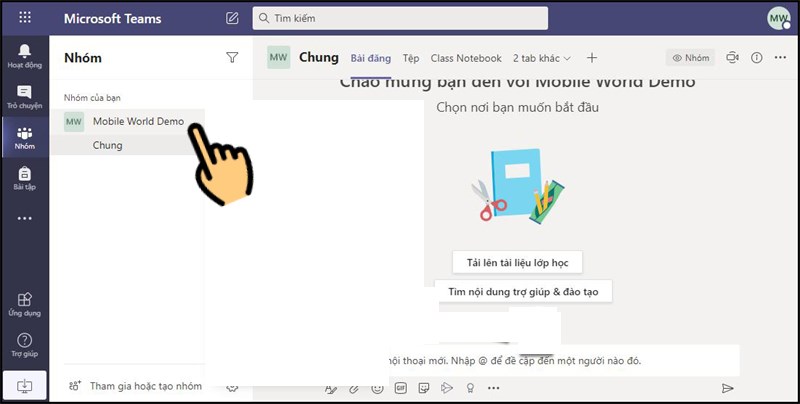 Xem ph&ograve;ng học Microsoft Teams online được tạo th&agrave;nh c&ocirc;ng