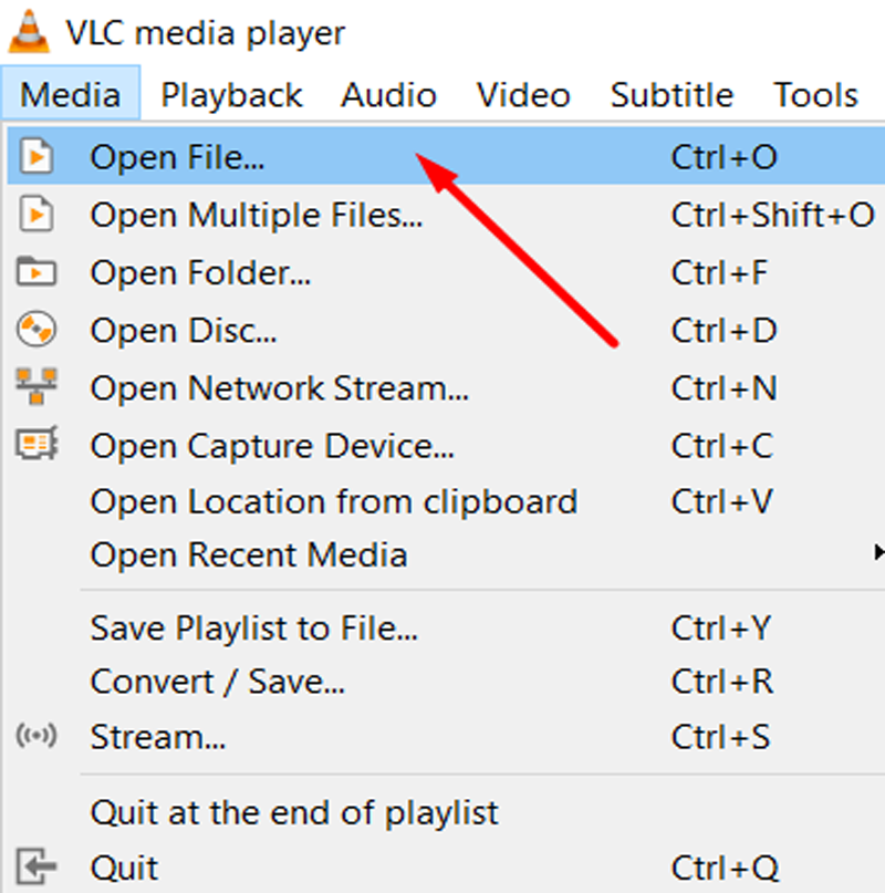 Chọn Open File để chọn video cần chỉnh sửa