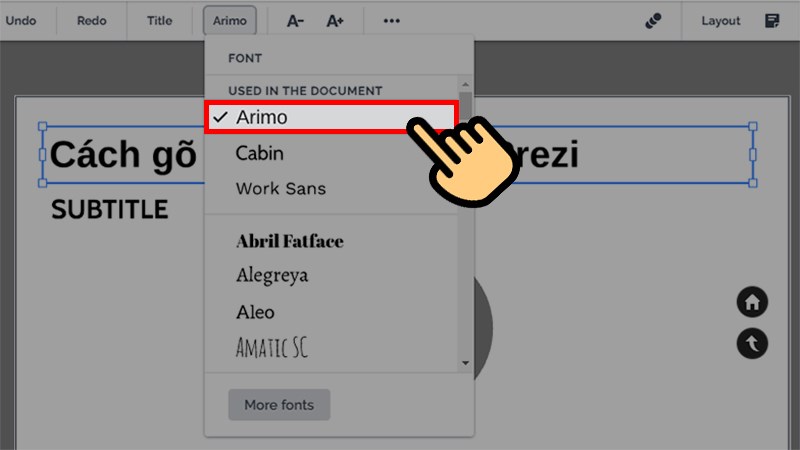 Đổi thành font Arimo hoặc Tinos