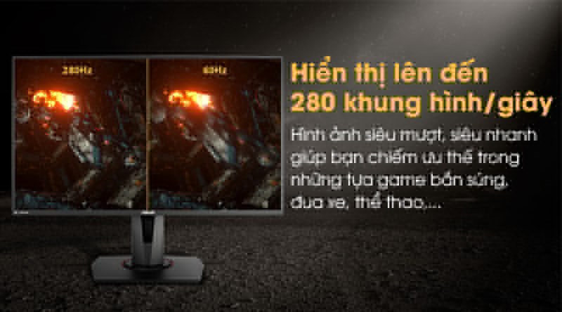 M&agrave;n h&igrave;nh sở hữu tốc độ qu&eacute;t 280 Hz đ&aacute;ng ch&uacute; &yacute;