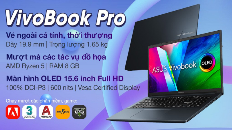 Chiến game mượt mà cùng Asus VivoBook Pro 15 OLED M3500QC