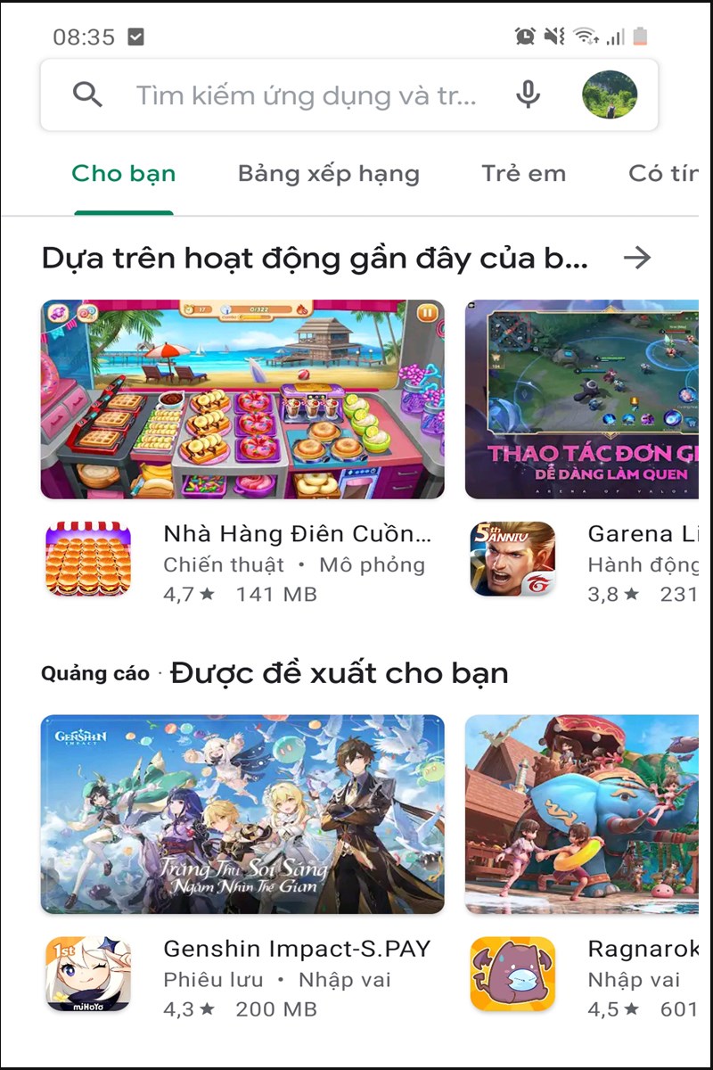 Truy cập vào ứng dụng CH Play trên điện thoại của bạn