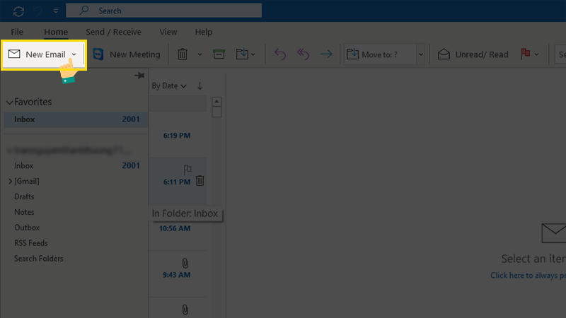 Bạn vào Outlook và soạn Thư mới