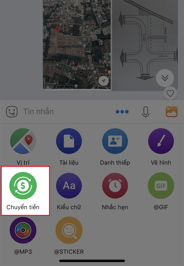 Chọn Chuyển tiền