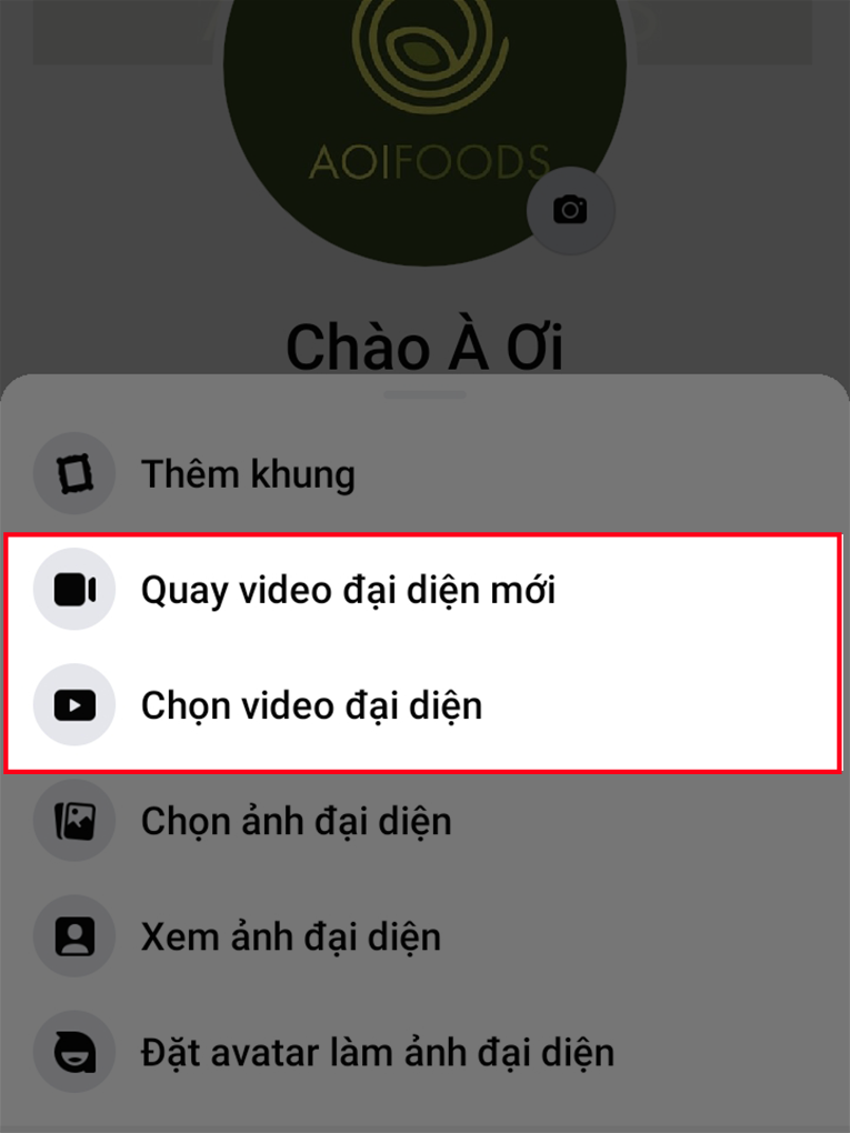 Chọn Quay video đại diện mới khi bạn quay video ngay lúc cài đặt.