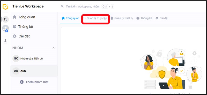 Chọn quản lý truy cập Chọn quản lý truy cập