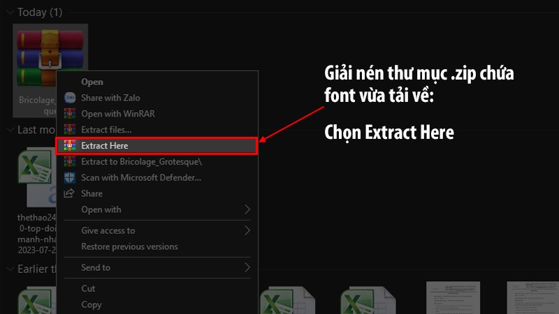 Giải nén thư mục *.zip Giải nén thư mục *.zip