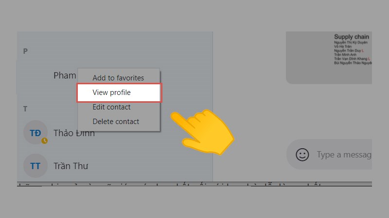Nhấn chuột phải vào bạn bè cần lấy ID và chọn View Profile