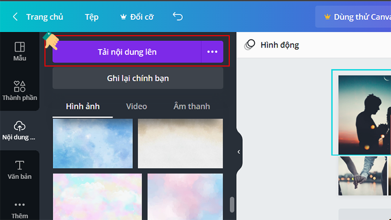 Tải các hình ảnh bạn muốn chỉnh sửa, cắt ghép