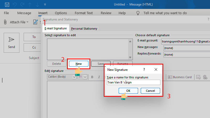 Tạo chữ ký email trong Outlook