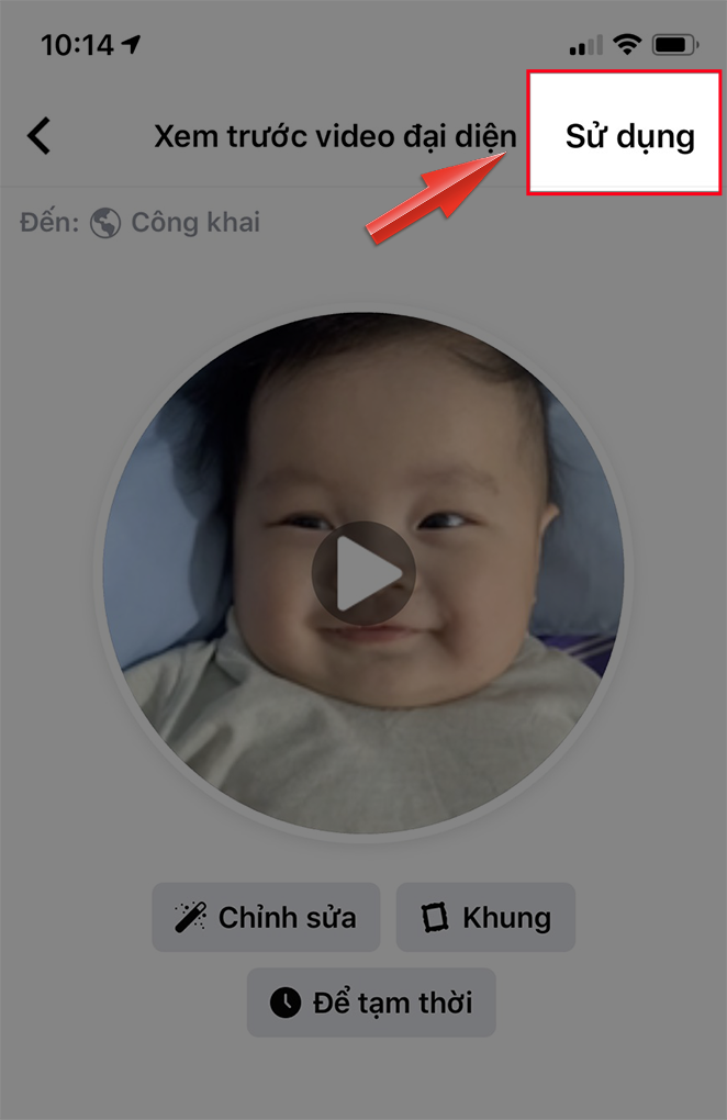 Chọn vào video muốn làm avatar