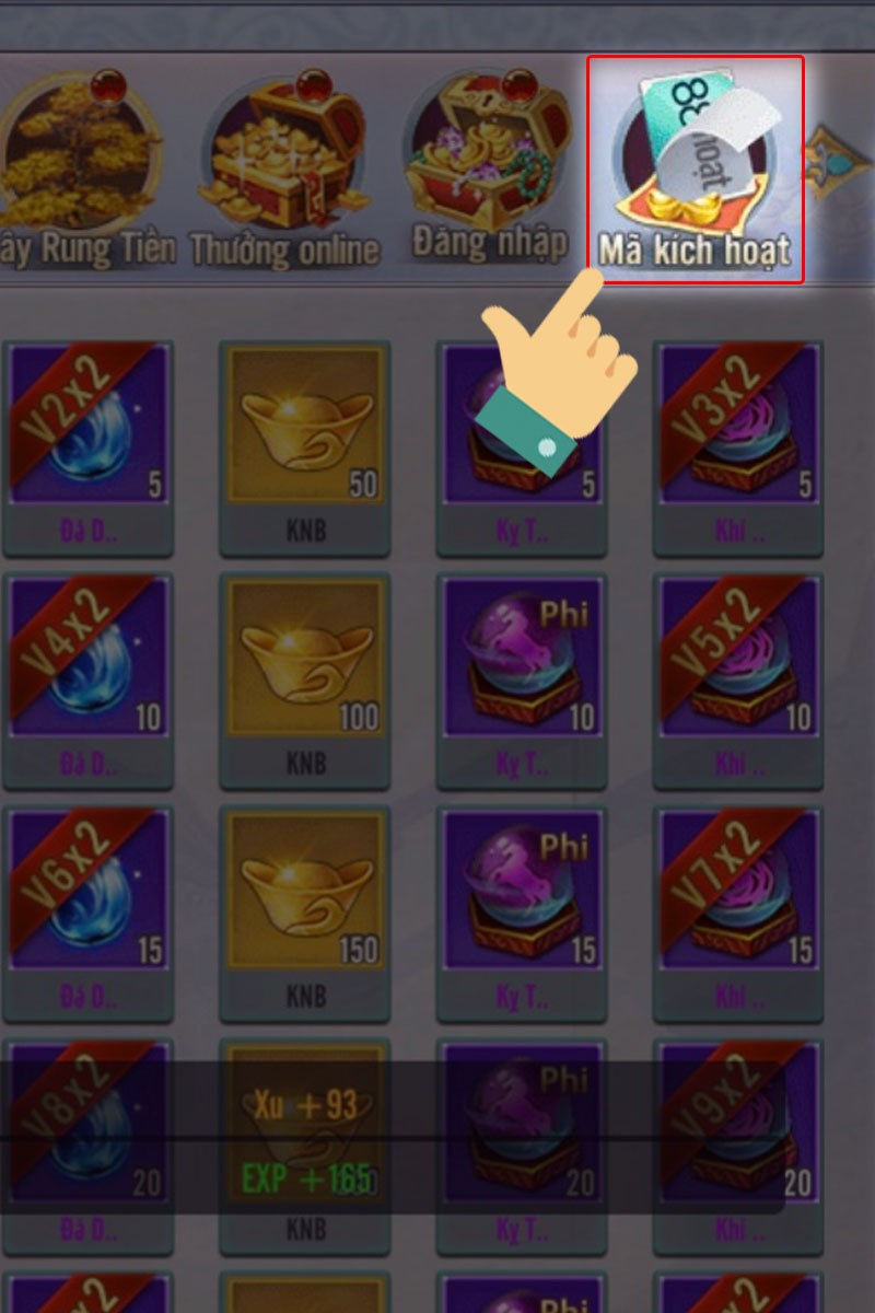 Chọn Mã kích hoạt Chọn Mã kích hoạt