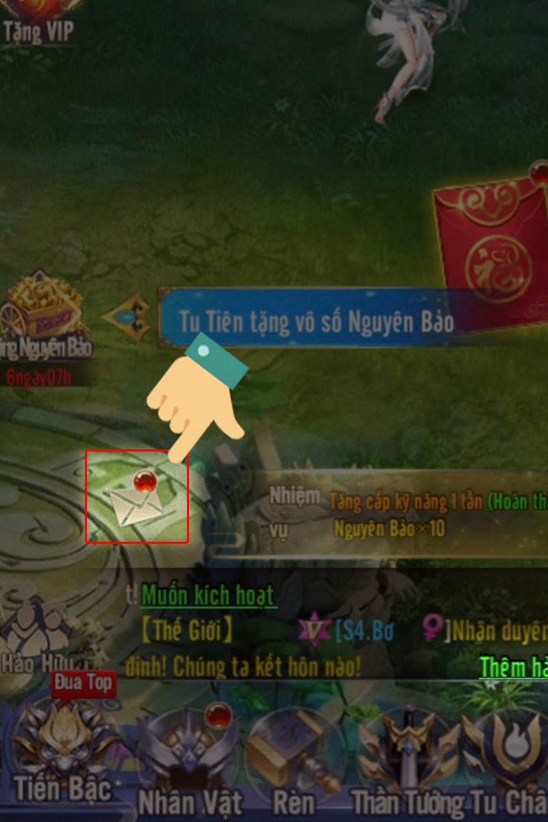 Nhấn chọn vào Biểu tượng Thư Nhấn chọn vào Biểu tượng Thư