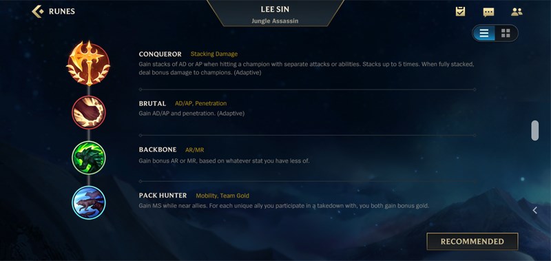 Bảng ngọc Lee Sin chinh phục