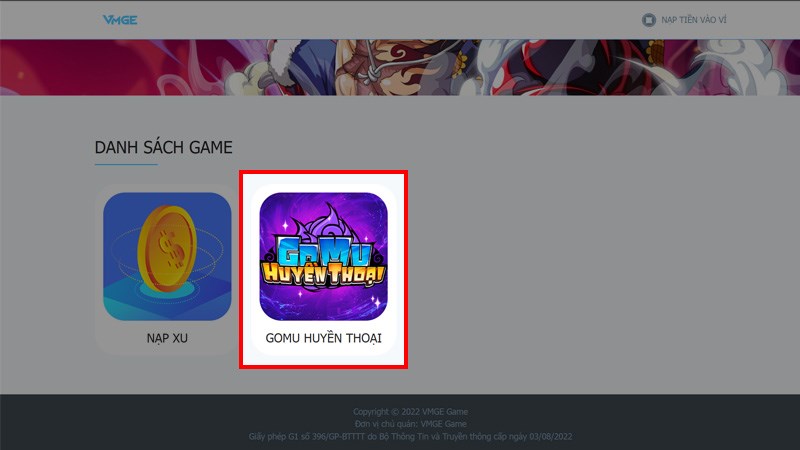 bước 1 cổng game