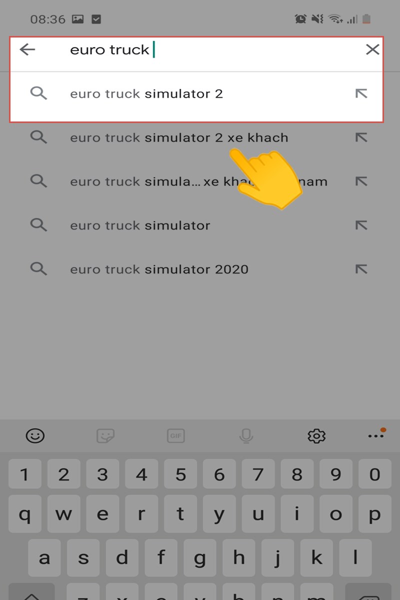 Trên thanh tìm kiếm, nhập tên game Euro Truck Simulator 2
