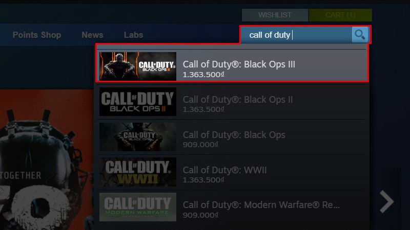 Nhập từ kh&oacute;a Call of Duty: Black Ops 2