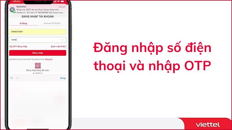 Nhập số điện thoại và OTP