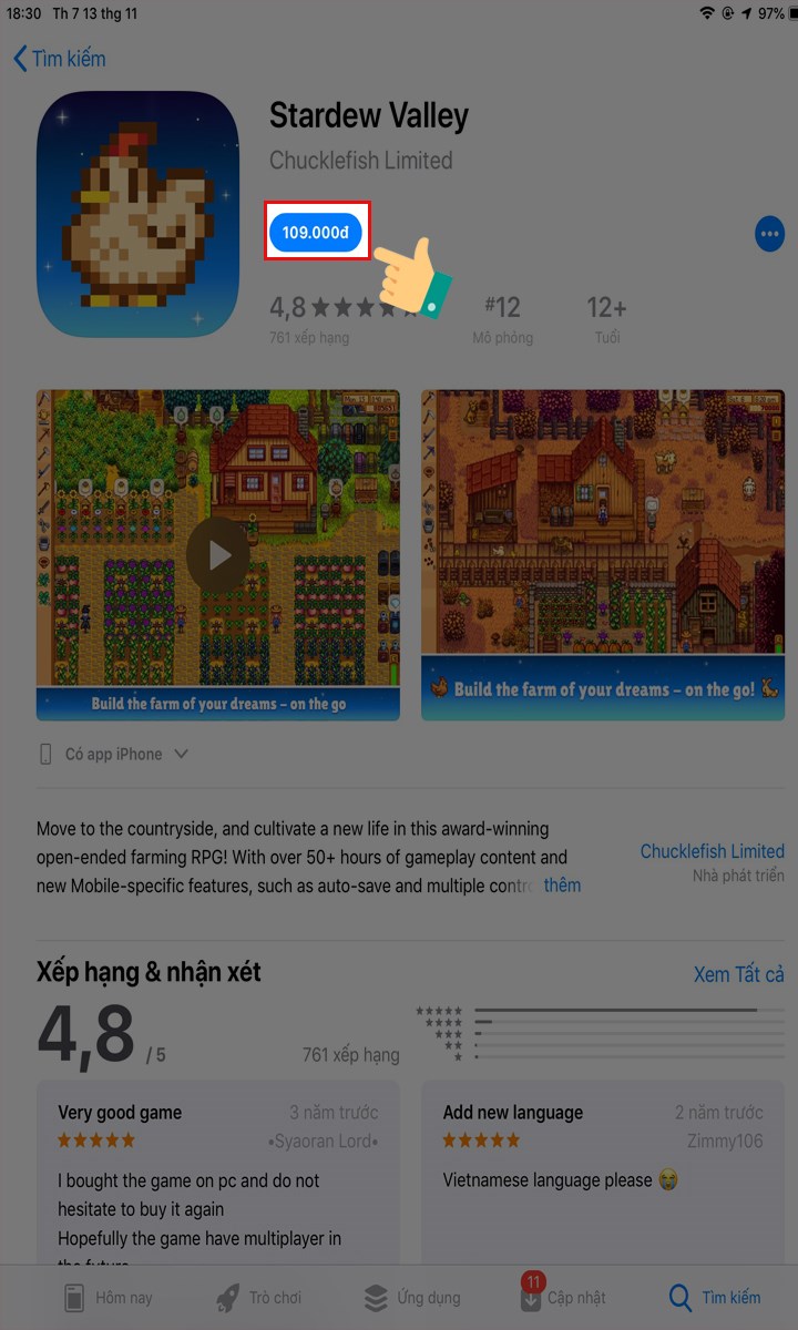 Chọn phần gi&aacute; game để tải game về