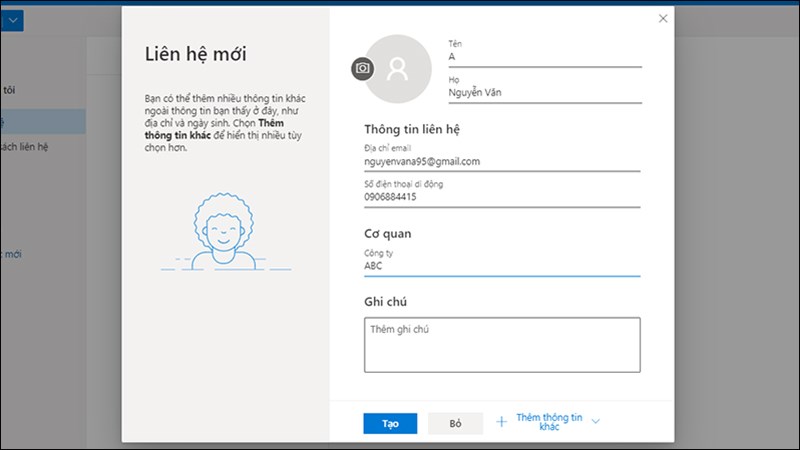Nhập th&ocirc;ng tin li&ecirc;n hệ