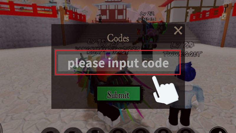 Nhập code vào ô Please input code 