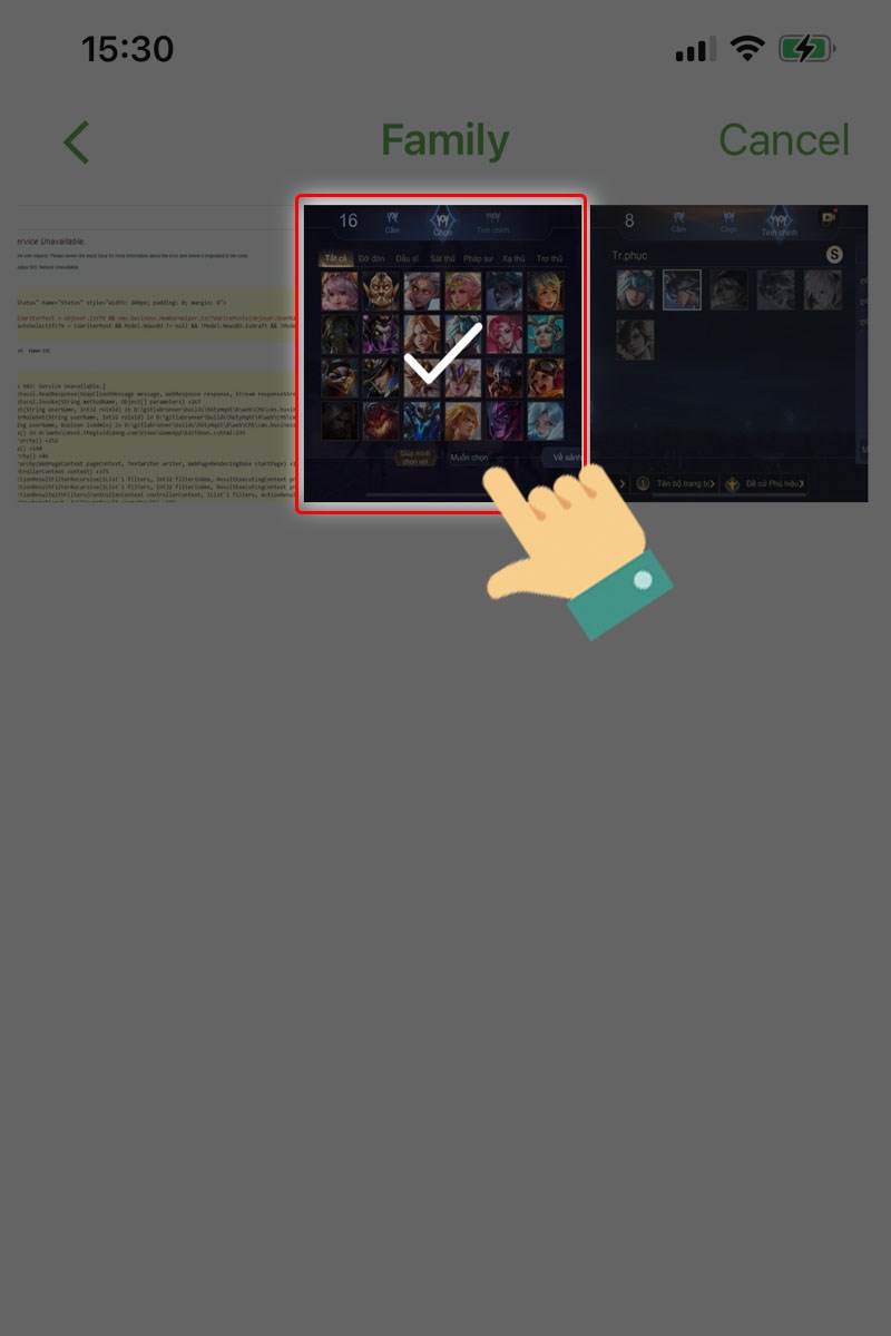 Nhấn vào ảnh bạn muốn xóa Nhấn vào ảnh bạn muốn xóa