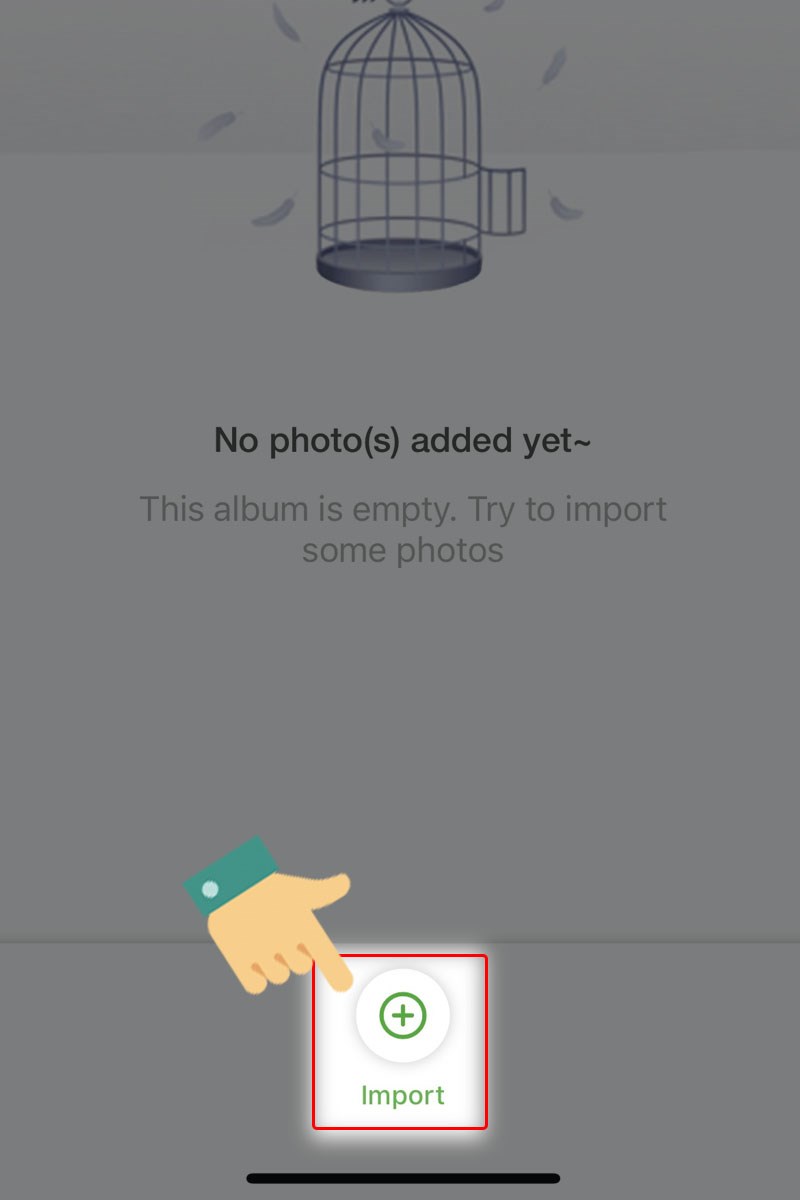 Nhấn Import để lựa chọn ảnh bạn muốn ẩn Nhấn Import để lựa chọn ảnh bạn muốn ẩn