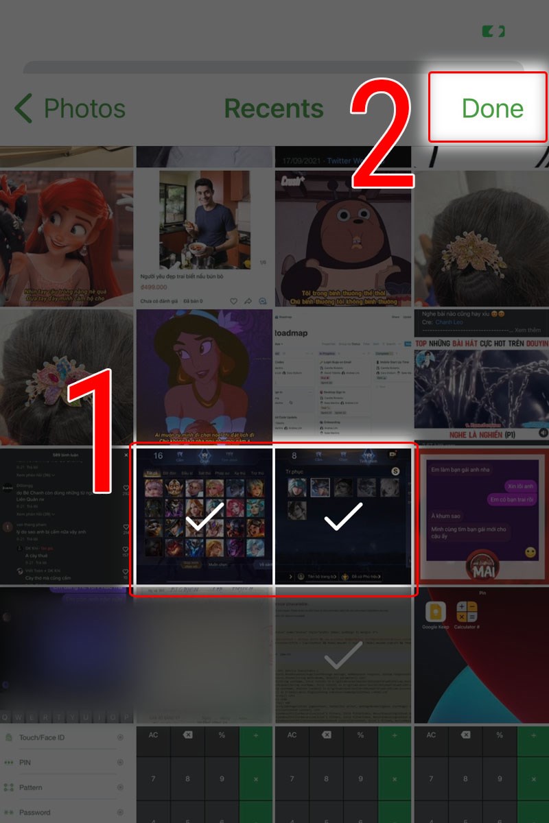 Chọn ảnh bạn muốn sau đó nhấn Done Chọn ảnh bạn muốn sau đó nhấn Done