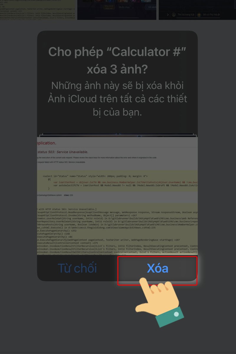 Cho phép xóa ảnh trên thư viện hoặc iCloud (nếu muốn) đối với những ảnh bạn chọn ẩn Cho phép xóa ảnh trên thư viện hoặc iCloud (nếu muốn) đối với những ảnh bạn chọn ẩn