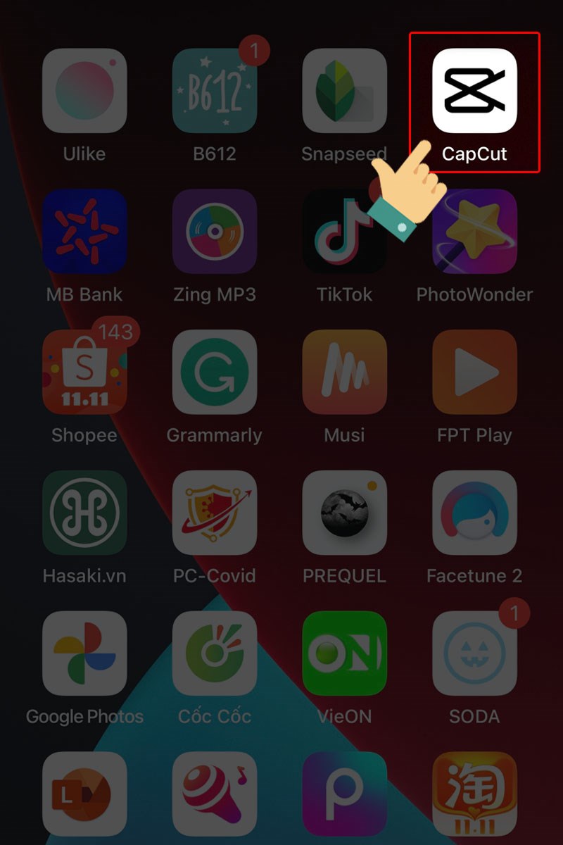 Vào CapCut
