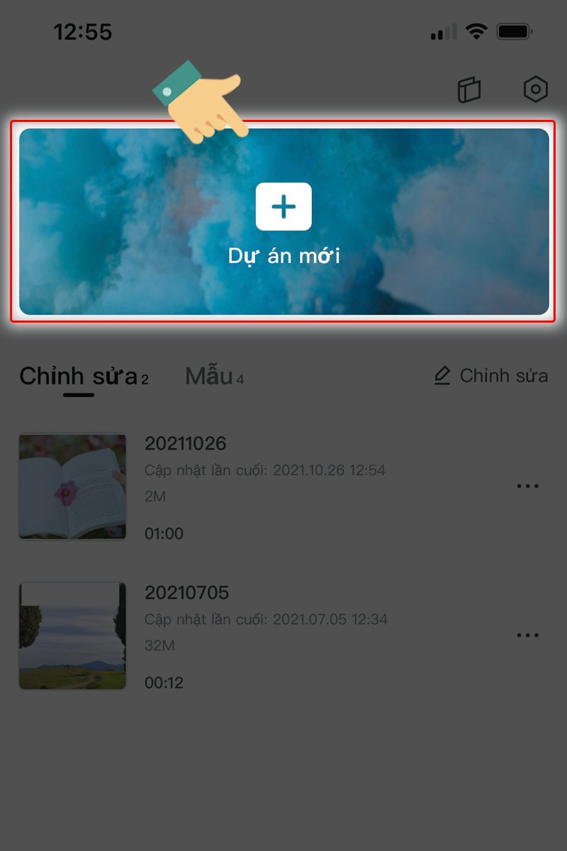 Chọn Thêm dự án mới