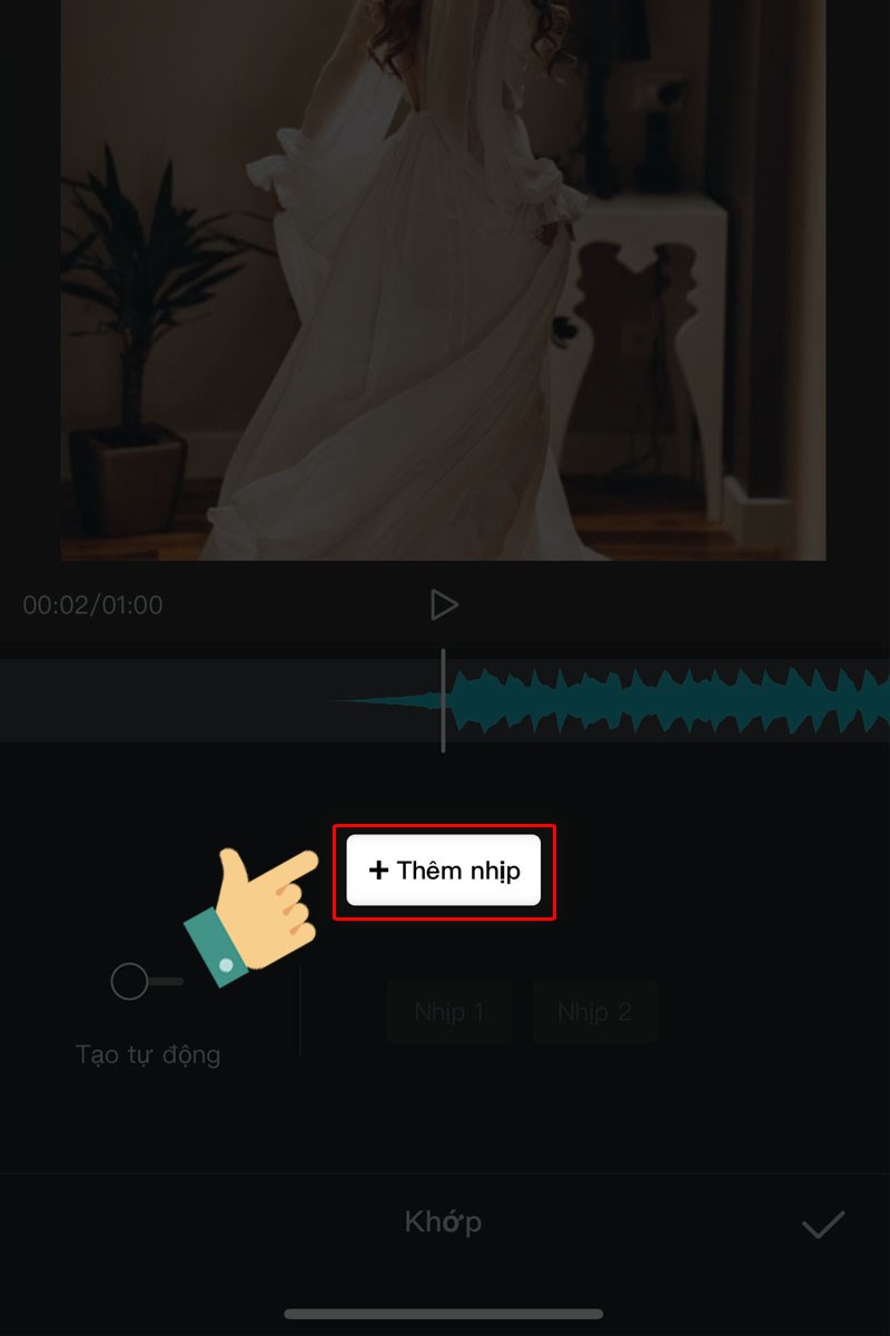 Lúc này bạn nhấn vào Thêm nhịp để thêm nhịp beat vào video