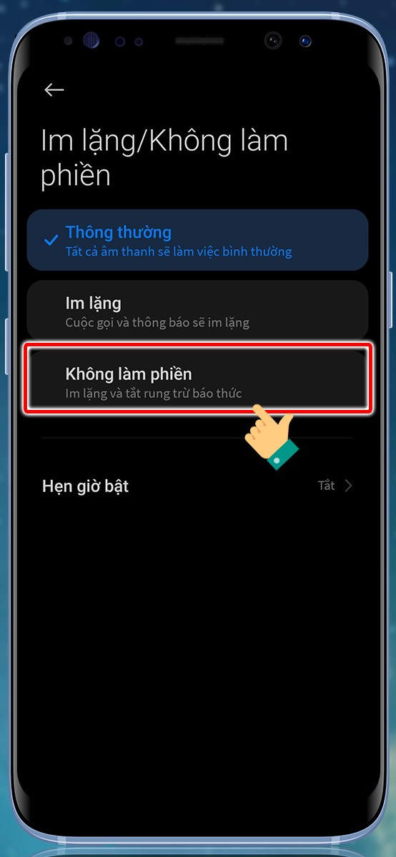 Chọn chế độ không làm phiền