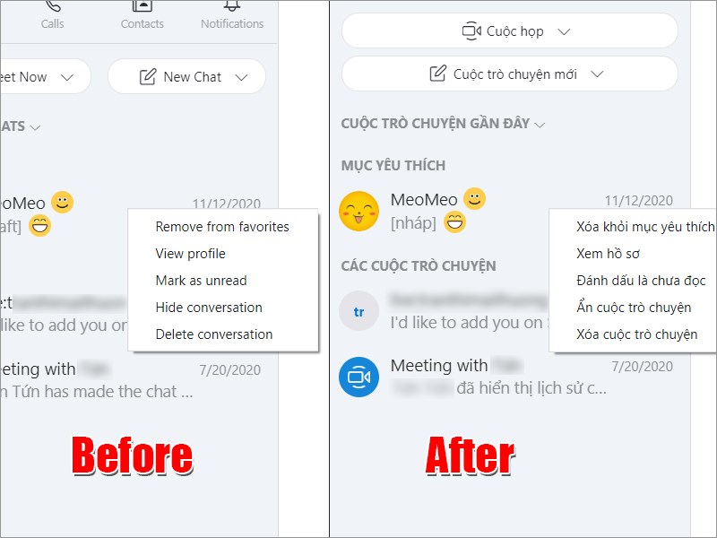 Trước v&agrave; sau khi thay đổi