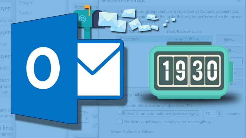C&agrave;i đặt thời gian nhận mail tr&ecirc;n Outlook