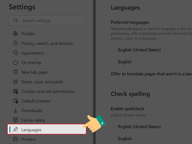 Thiết lập ng&ocirc;n ngữ
