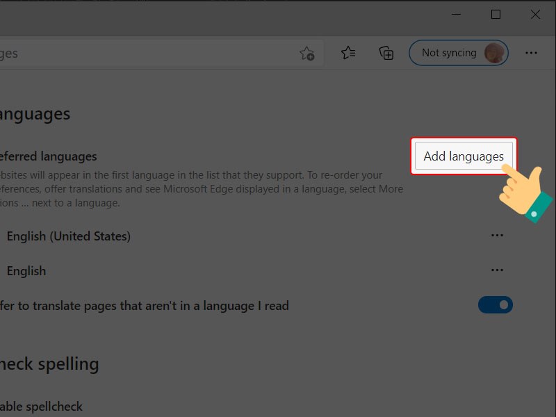 Th&ecirc;m ng&ocirc;n ngữ