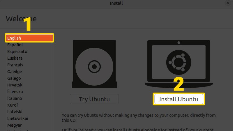Tiến hành cài đặt Ubuntu