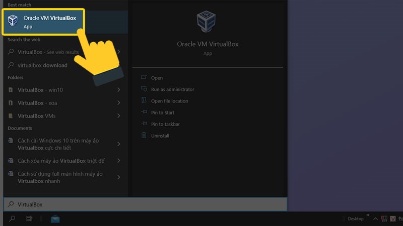 Mở VirtualBox Mở VirtualBox