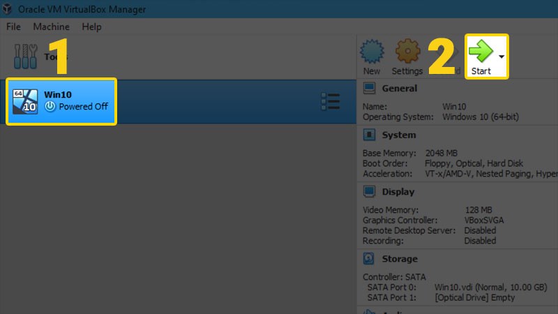 Khởi động máy ảo Khởi động máy ảo