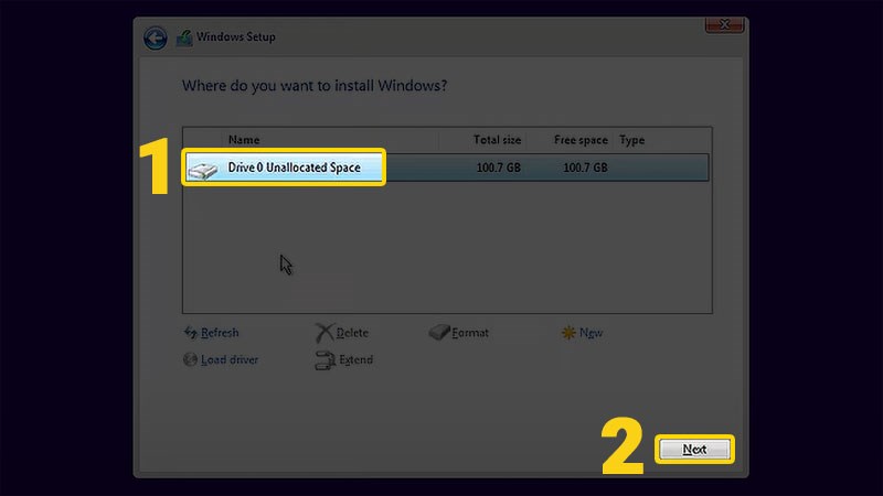 Chọn ổ đĩa cài đặt Chọn ổ đĩa cài đặt