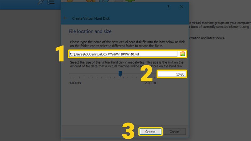 Tùy chỉnh thông số cho ổ cứng ảo Tùy chỉnh thông số cho ổ cứng ảo