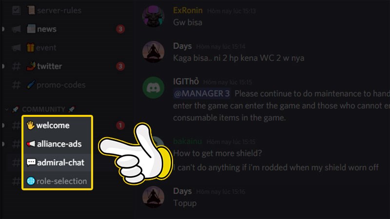 Chọn k&ecirc;nh chat