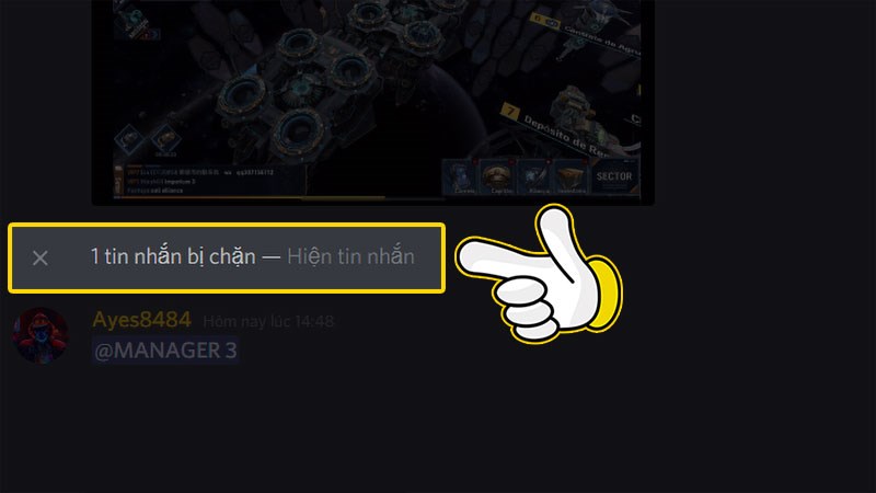 Tin nhắn của người d&ugrave;ng bị ẩn đi