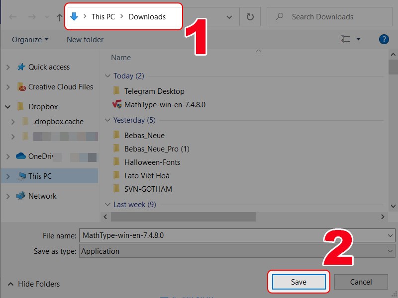 Chọn thư mục lưu file c&agrave;i đặt