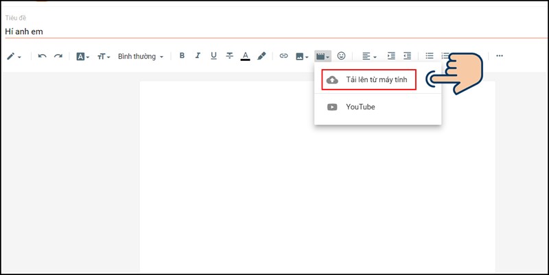 Chọn Tải l&ecirc;n từ m&aacute;y t&iacute;nh